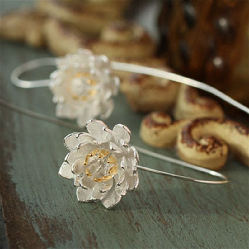 Wholesale Jewelry Ethnic Style Handmade Flower S925 Earrings Nihaojewelry