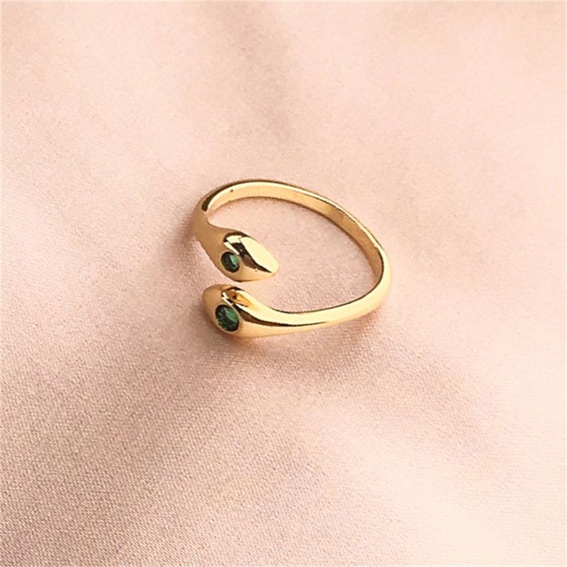 Nihaojewelry Fashion Double-headed Snake Copper Adjustable Ring Wholesale Jewelry