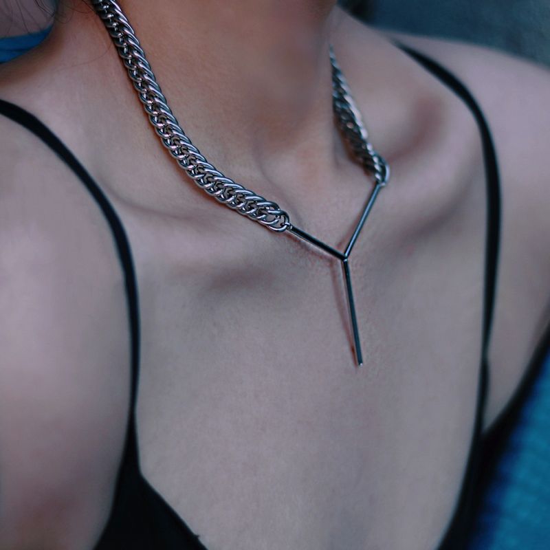 Nihaojewelry Punk-stil Metallnähte Y-förmige Halskette Großhandel Schmuck