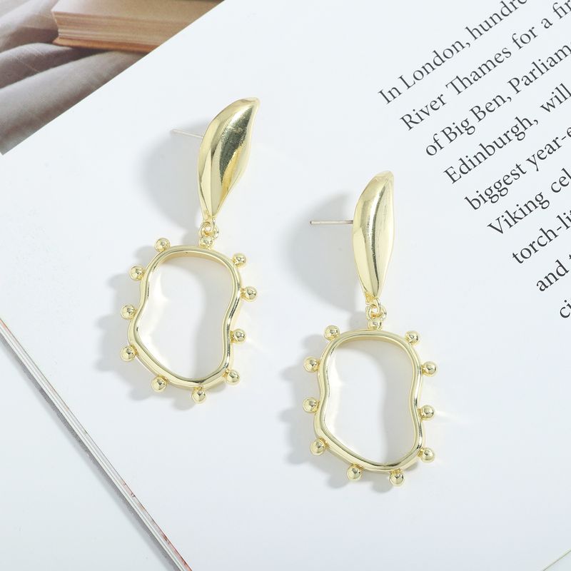 Nihaojewelry Jewelry Wholesale Simple Leaf Irregular Brass Earrings