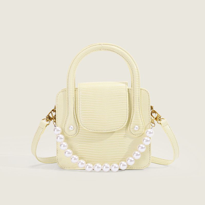Wholesale Accessories Pearl Chain Cream Yellow Messenger Bag Nihaojewelry