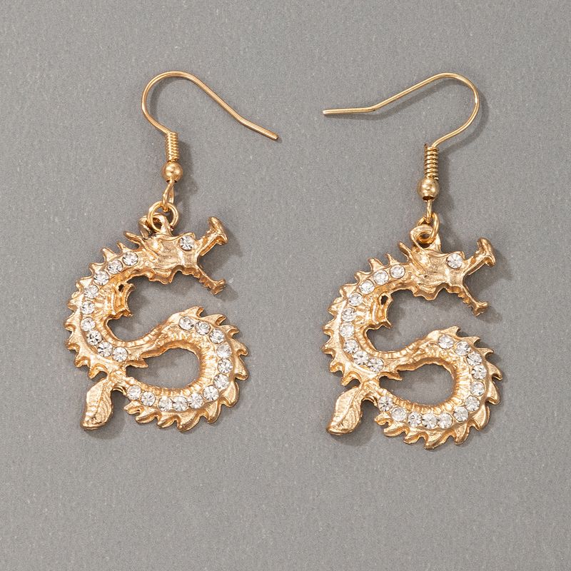 Nihaojewelry New Chinese Dragon Alloy Earrings Wholesale Jewelry