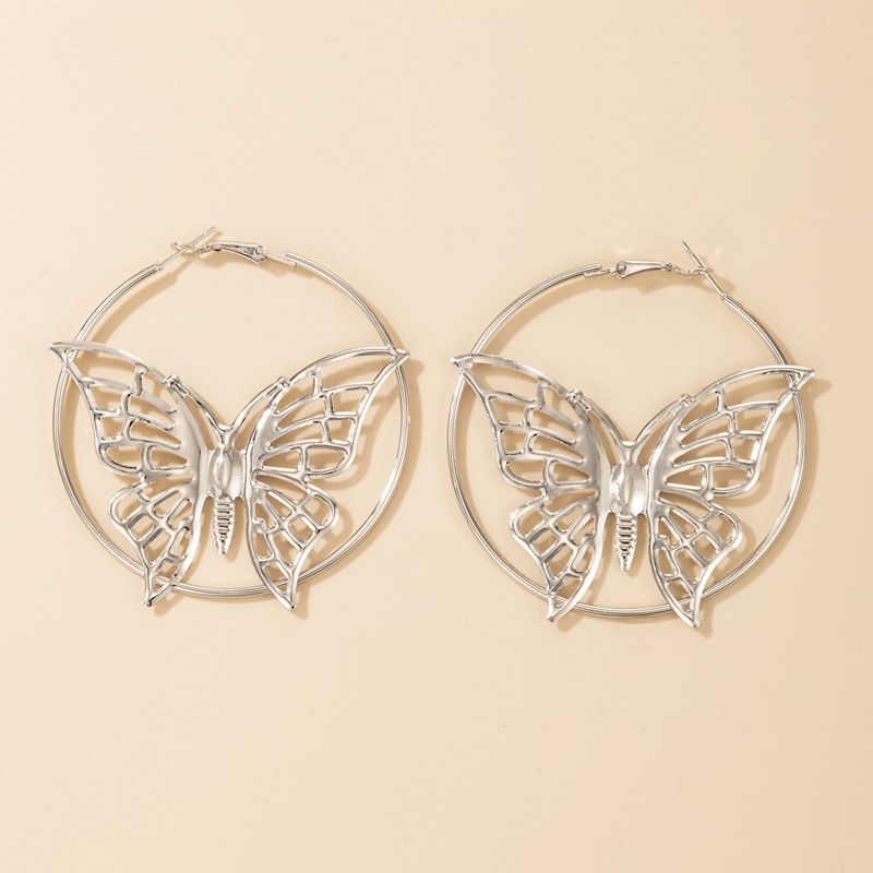 Nihaojewelry Wholesale Jewelry Creative Ethnic Style Silver Butterfly Earrings