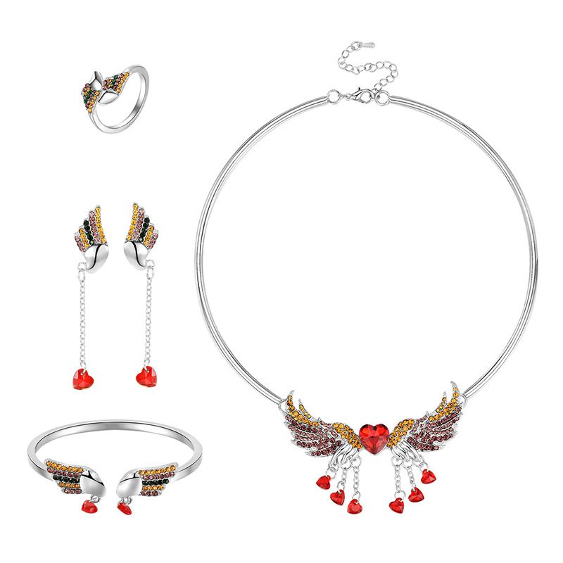 Wholesale Jewelry Angel Wings Four-piece Set Nihaojewelry