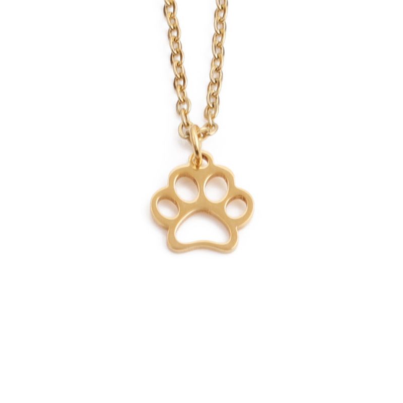 Wholesale Simple Dog Paw Pendant Stainless Steel Necklace Nihaojewelry