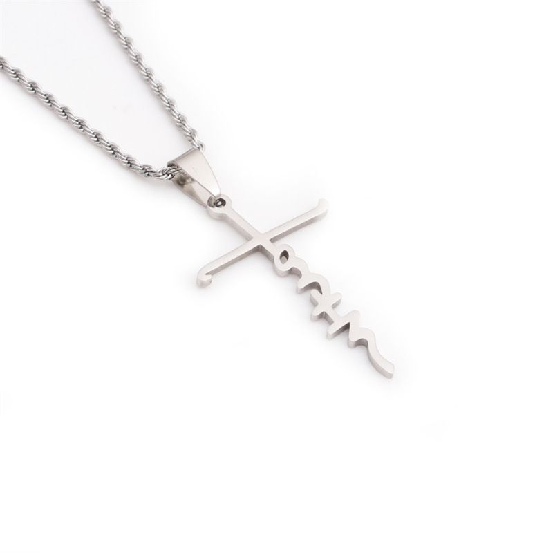Wholesale Fashion Cross Pendant Stainless Steel Necklace Nihaojewelry