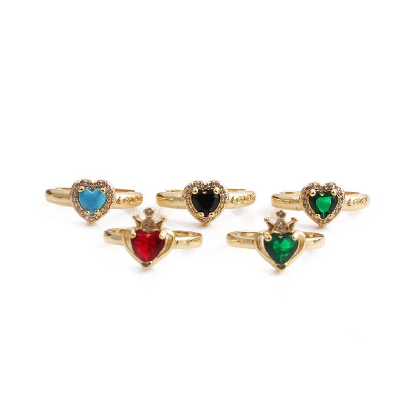 Nihaojewelry Fashion Heart-shaped Zircon Ring Wholesale Jewelry
