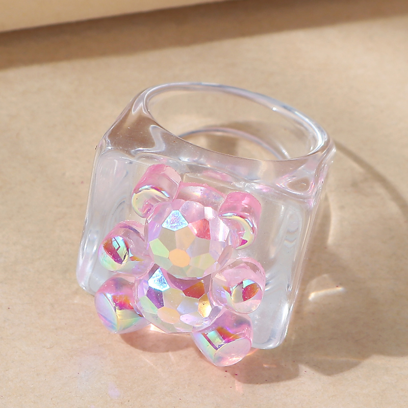 Nihaojewelry Wholesale Jewelry Simple Resin Transparent Bear Ring