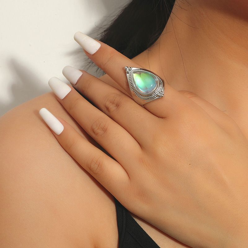 Wholesale Jewelry Simple Drop-shaped Diamond Ring Nihaojewelry