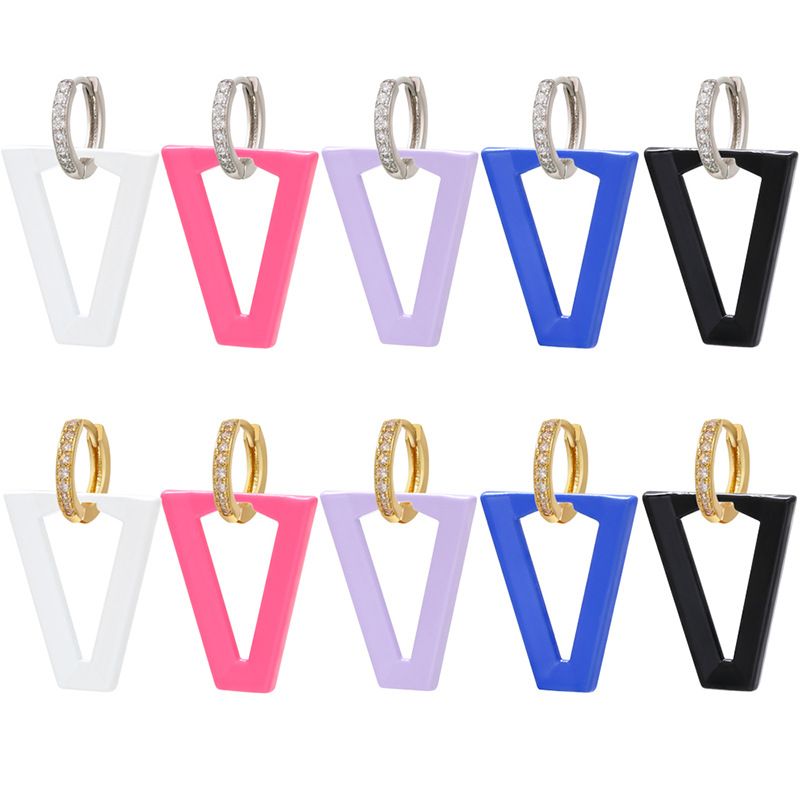 Spray Paint V-shaped Earrings Foreign Trade Paint Inverted Triangle Fluorescent Earrings V-shaped Earrings Cross-border Ve294