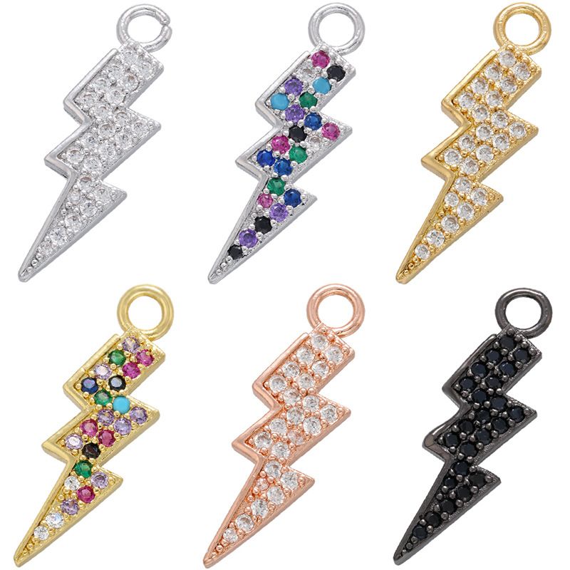 Pendentif Éclair De Diamant De Couleur Micro-incrusté En Gros Nihaojewelry