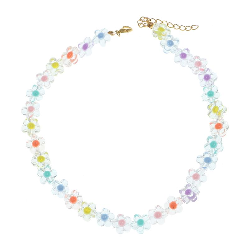 Fashion Colored Flower Bead Elastic Rope Bracelet Earrings Set Wholesale Nihaojewelry