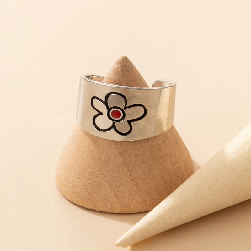 Mode Retro Geschnitzte Blume Offener Ring Großhandel Nihaojewelry