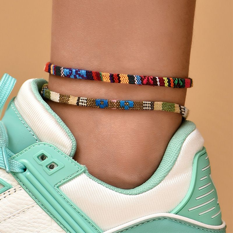 Ethnic Clashing Color Braided Anklet Wholesale Nihaojewelry