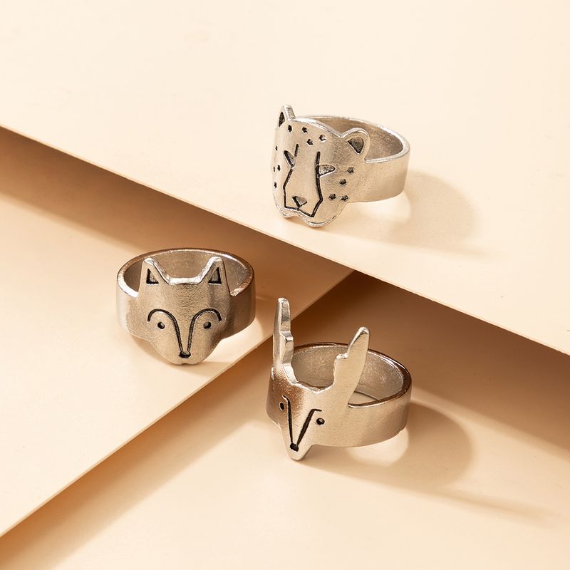 Korean Giraffe Leopard Alloy Ring Set Wholesale Nihaojewelry