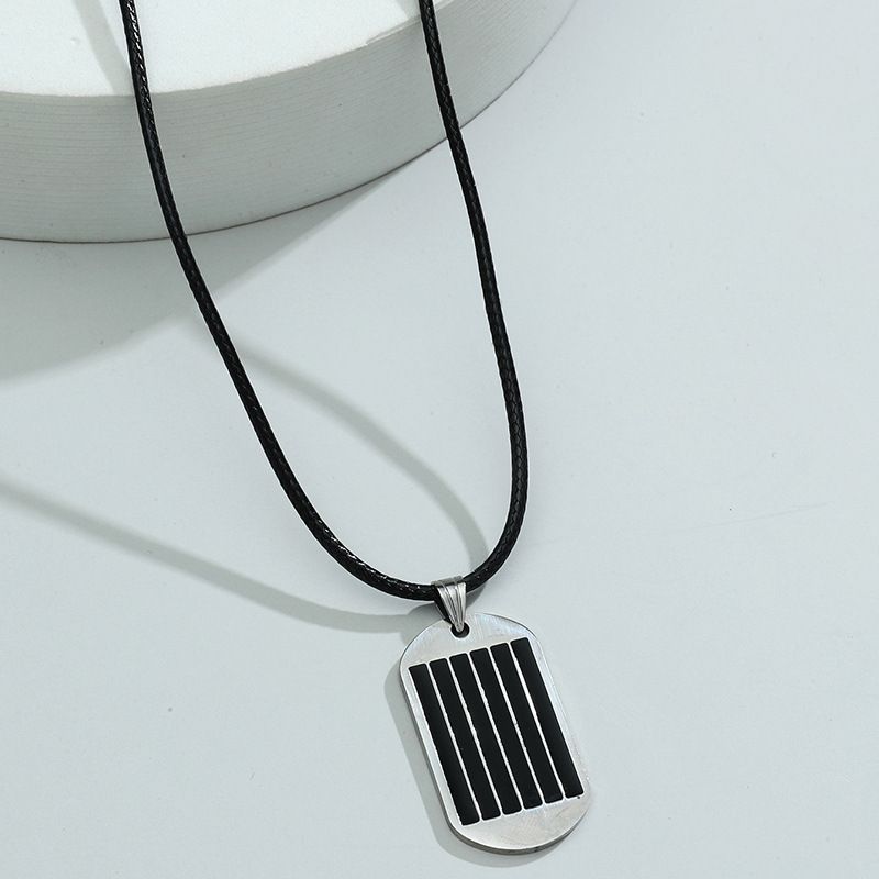 Stainless Steel Striped Square Necklace Wholesale Nihaojewelry