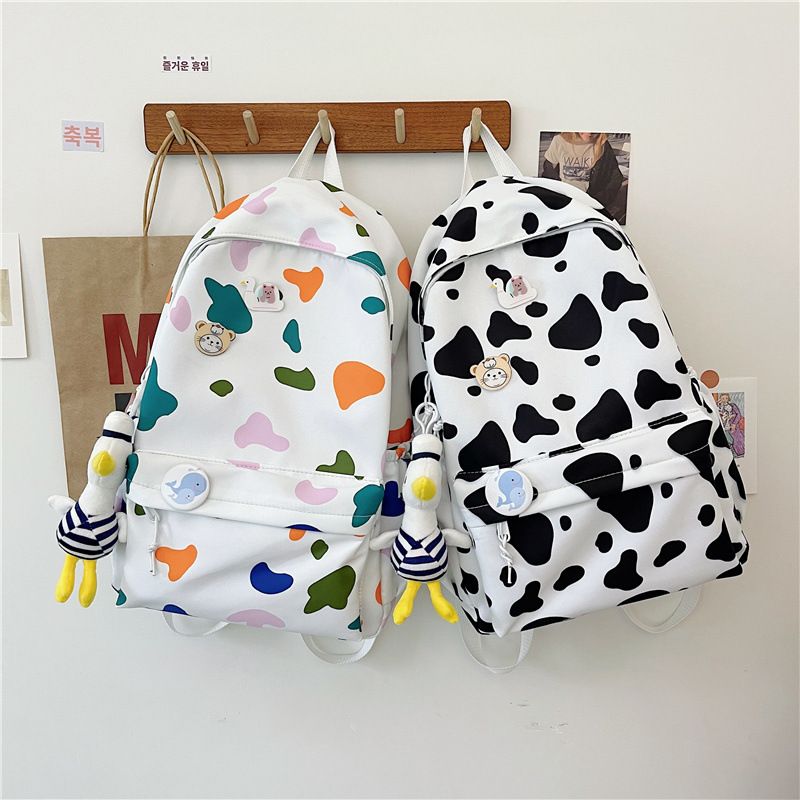 Korean Fashion Nylon Print Contrast Color Backpack Wholesale Nihaojewelry