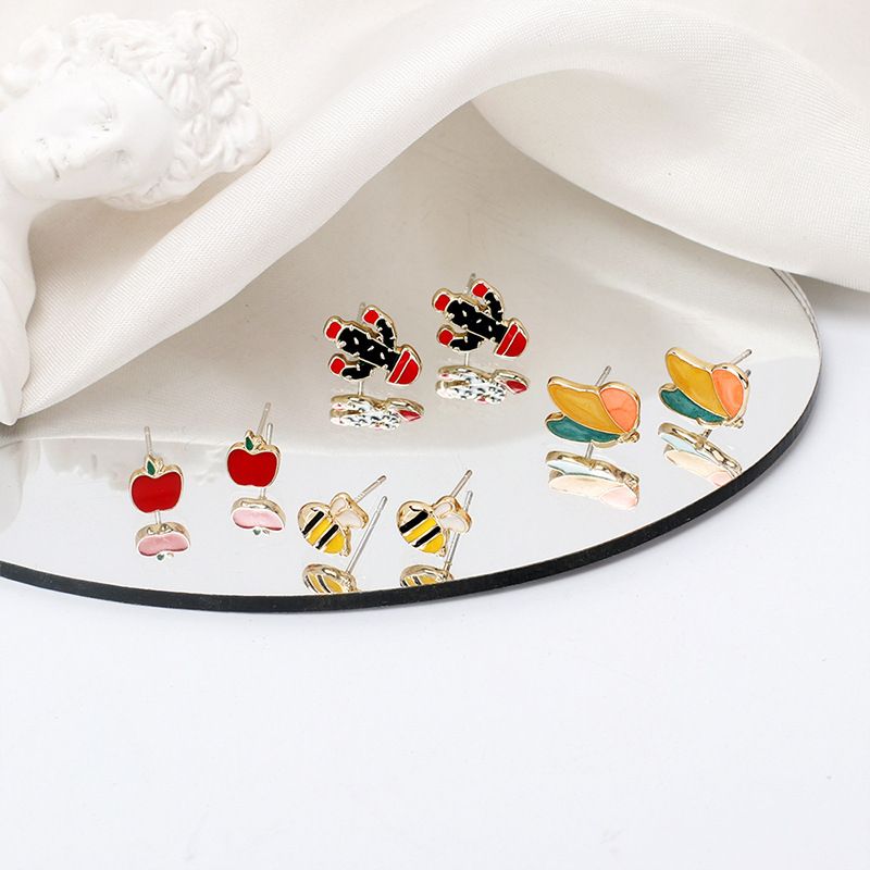 Cute Cartoon Cactus Fruit Earrings Set Wholesale Jewelry Nihaojewelry