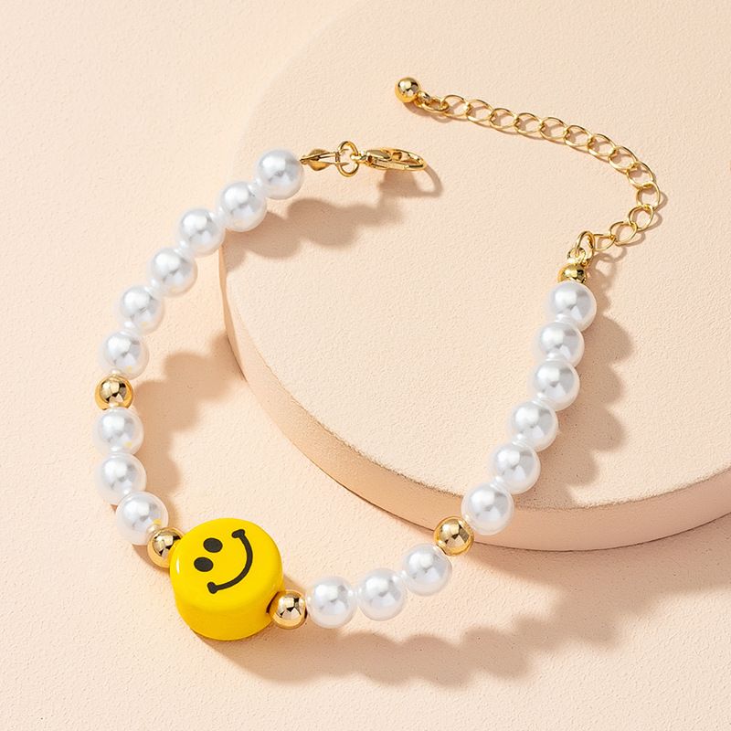 Gros Bijoux Rétro Smiley Visage Perle Perles Bracelet Nihaojewelry