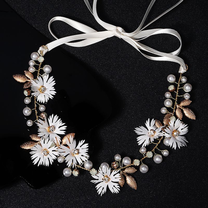 Fashion Fabric Simulation Flower Pearl Headband Wholesale Nihaojewelry