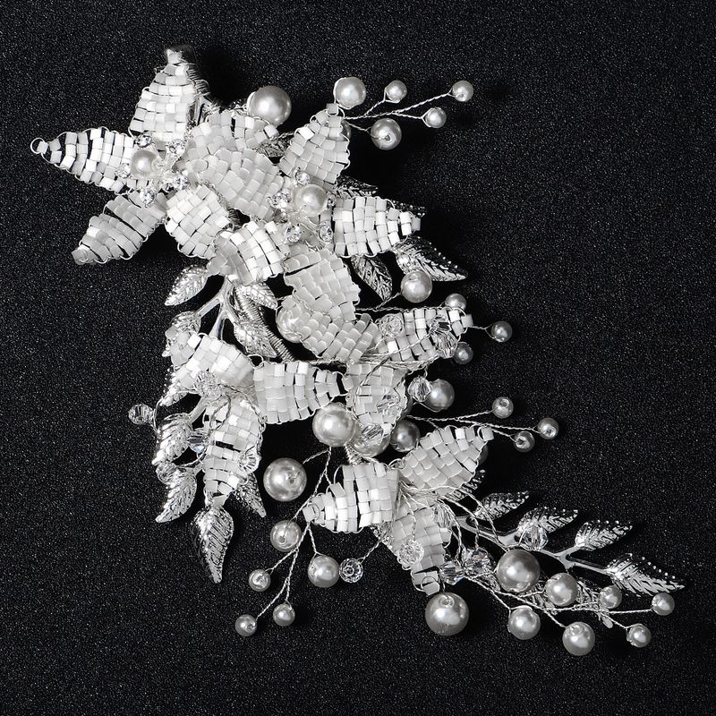 Mode Perle Strass Blatt Seite Entenschnabel Clip Großhandel Nihaojewelry