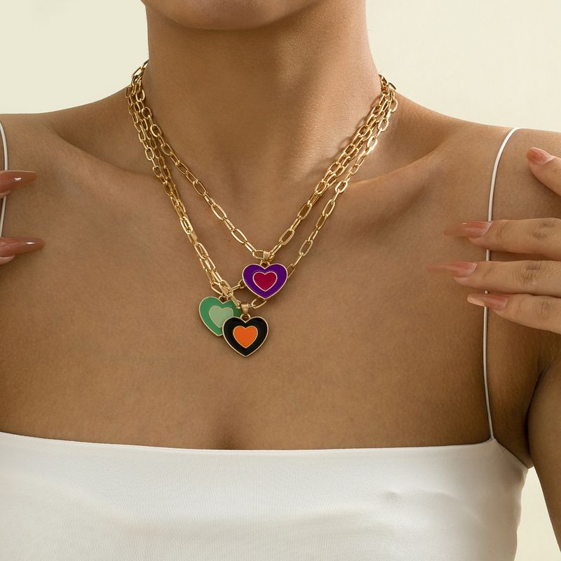 Collar De Múltiples Elementos Corazón Retro Al Por Mayor Nihaojewelry