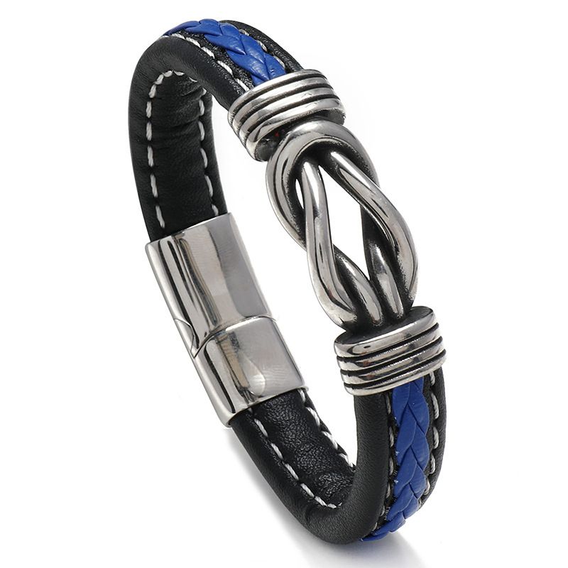 Wholesale Jewelry Two-color Leather Magnet Buckle Bracelet Nihaojewelry