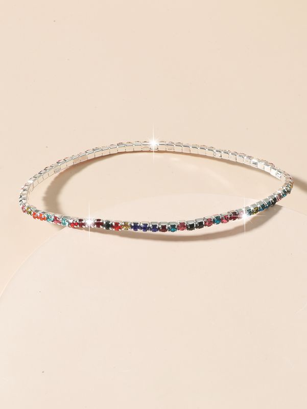 Simple Colorful Ultra-fine Single Drainage Diamond Bracelet Wholesale Nihaojewelry