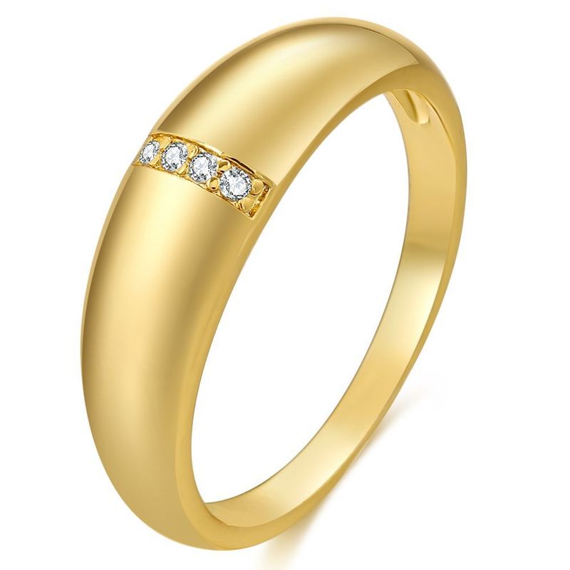 Fashion Golden Diamonds Geometric Copper Ring Wholesale Nihaojewelry