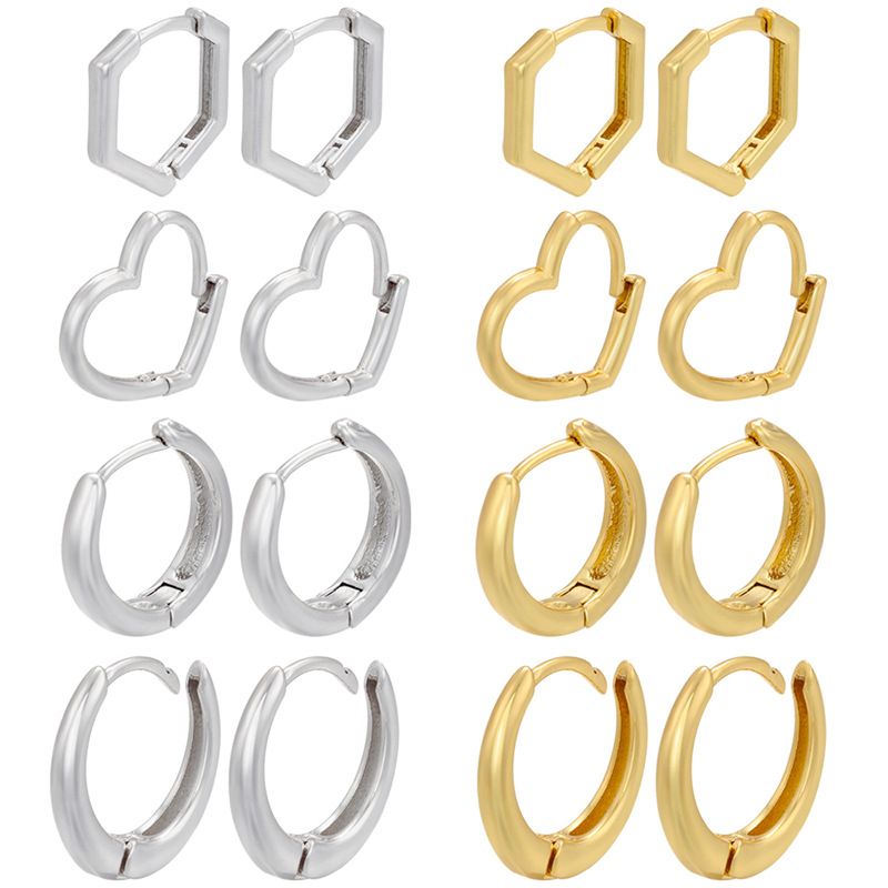 Micro Inlaid Earrings Women's Geometric Rectangular Copper Earrings