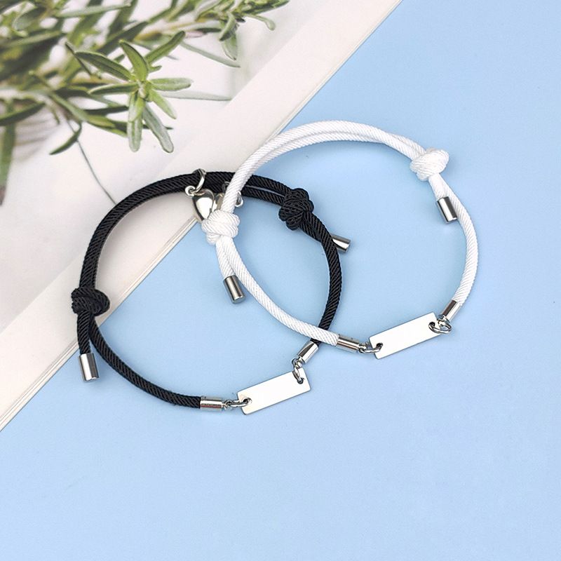 Wholesale Jewelry Heart-shaped Magnets Stainless Steel Couple Bracelet A Pair Set Nihaojewelry