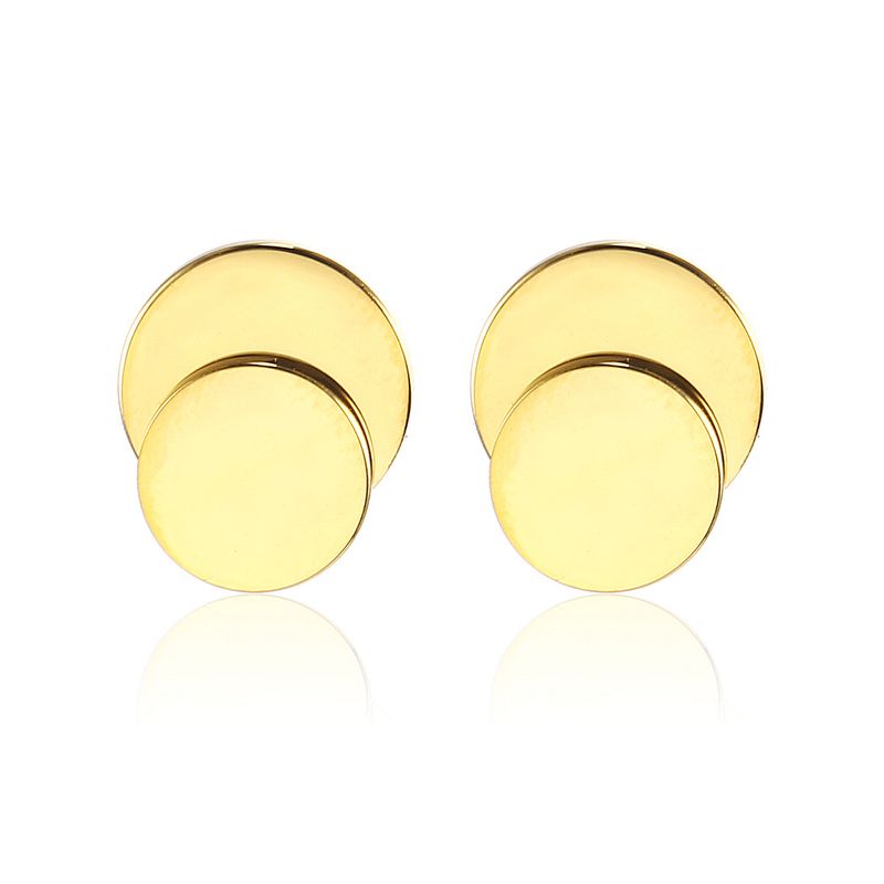 Wholesale Jewelry Geometric Double Round Stainless Steel Earrings Nihaojewelry