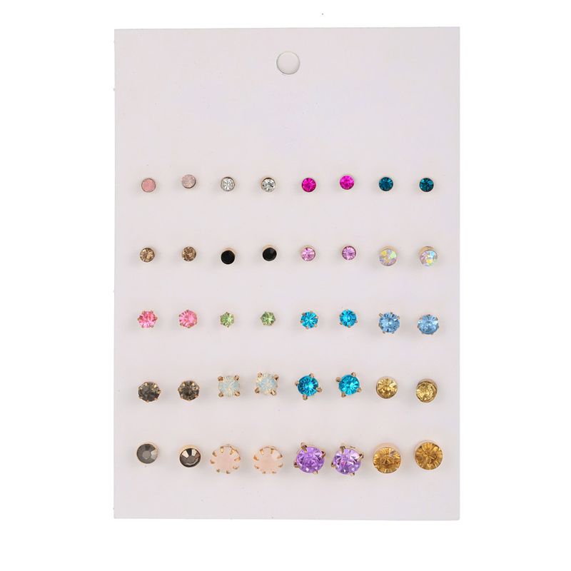 Wholesale Jewelry Geometric Color Rhinestones Stud Earrings Set Nihaojewelry