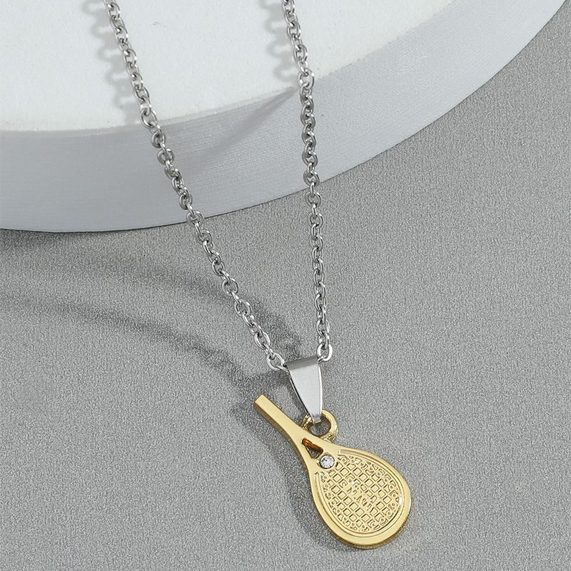 Wholesale Jewelry Tennis Racket Pendant Titanium Steel Necklace Nihaojewelry