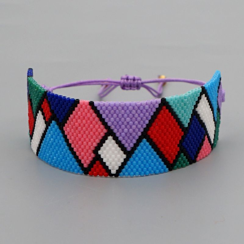 Color Rhombus Miyuki Beads Hand-woven Classic Wide Bracelet Wholesale Jewelry Nihaojewelry