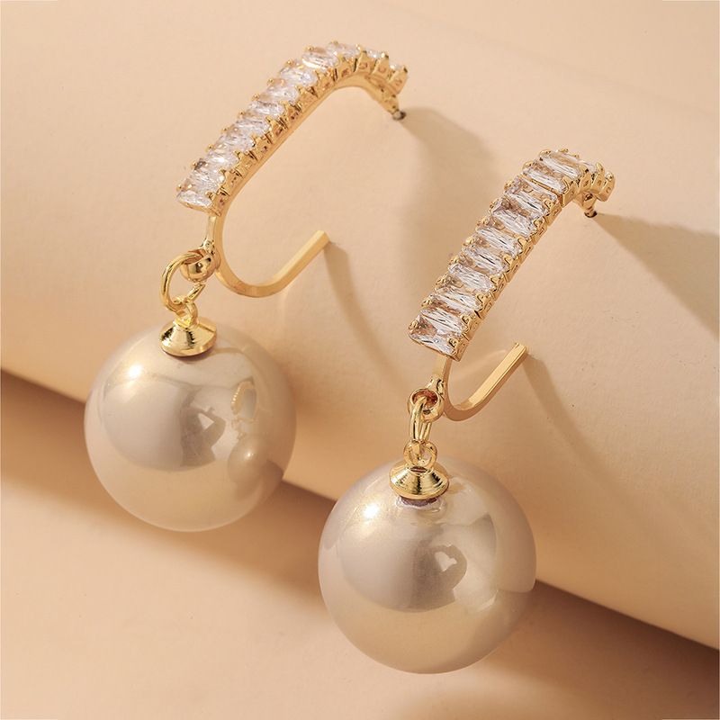 Vente En Gros Boucles D&#39;oreilles En Perles De Zircon Géométriques Rétro Nihaojewelry