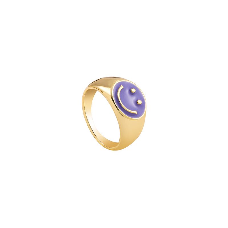 Großhandel Legierungsfarbe Smiley Ring Nihaojewelry