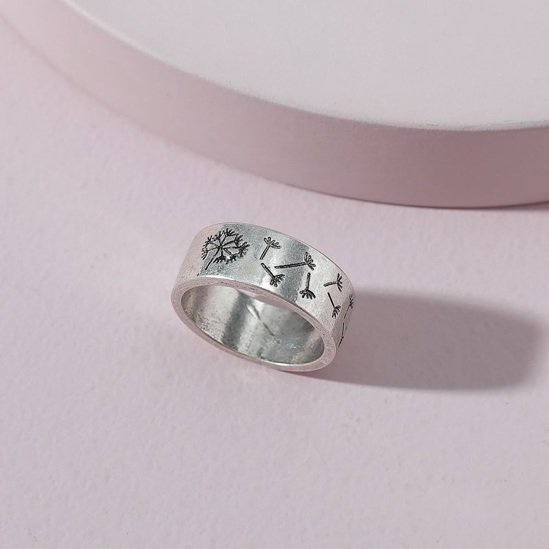 Fashion Retro Engraving Dandelion Simple Ring Set Wholesale Nihaojewelry
