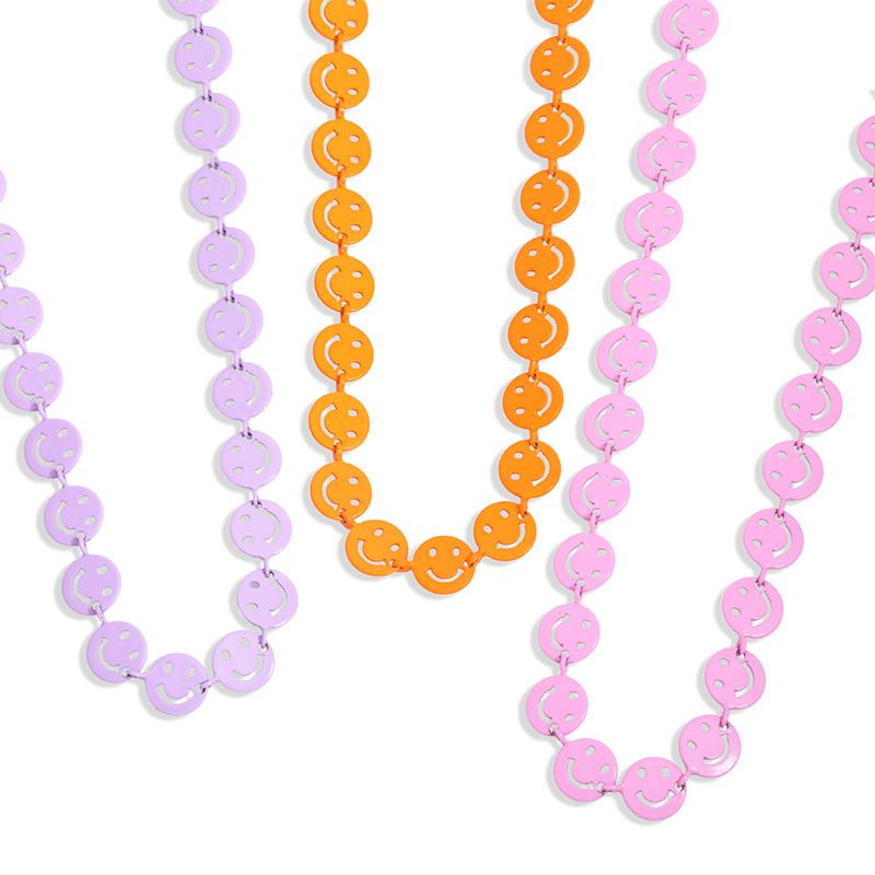Großhandel Schmuck Farbe Tropfen Lächeln Ausdruck Kupfer Halskette Nihaojewelry
