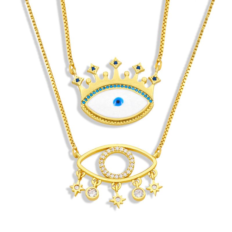 2022european And American New Creative Design Retro Devil's Eye Necklace Women's Personality Fashion Necklace Nkw54