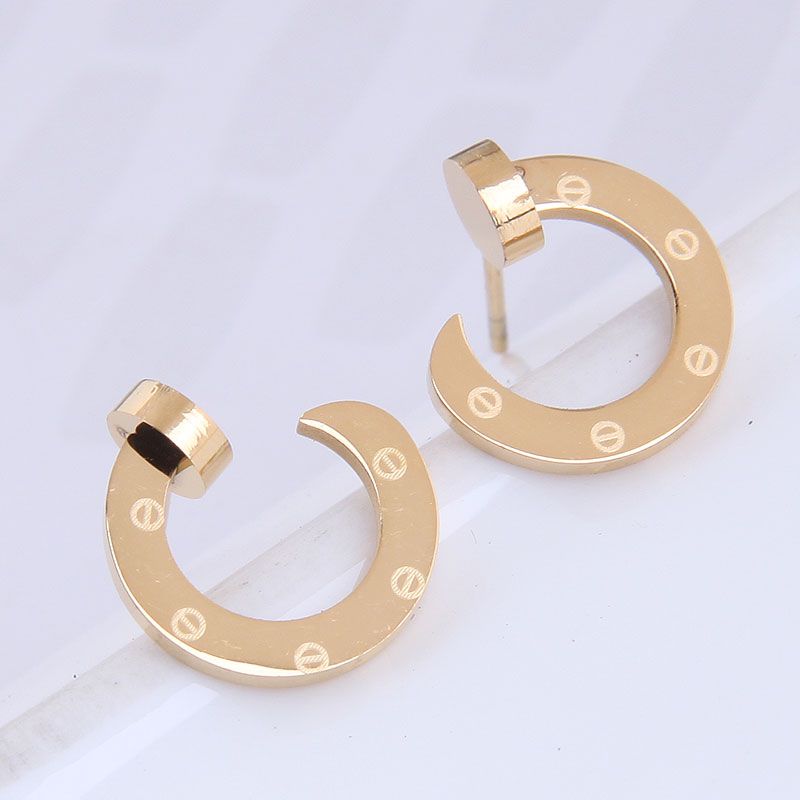 Wholesale Jewelry C-shaped Titanium Steel Stud Earrings Nihaojewelry