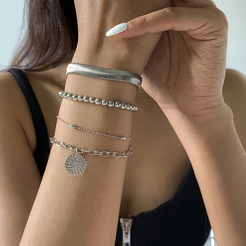 Fashion Geometric Tassel Bead Chain Alloy Pendant Bracelet Wholesale Nihaojewelry