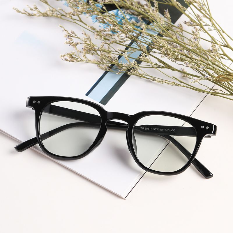 Retro Round Frame Rivets Blu-ray Flat Glasses Wholesale Nihaojewelry
