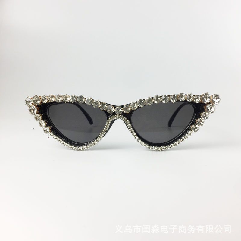 Retro-mode Intarsien Strass Cat Eye Rahmen Sonnenbrille Großhandel Nihao Schmuck