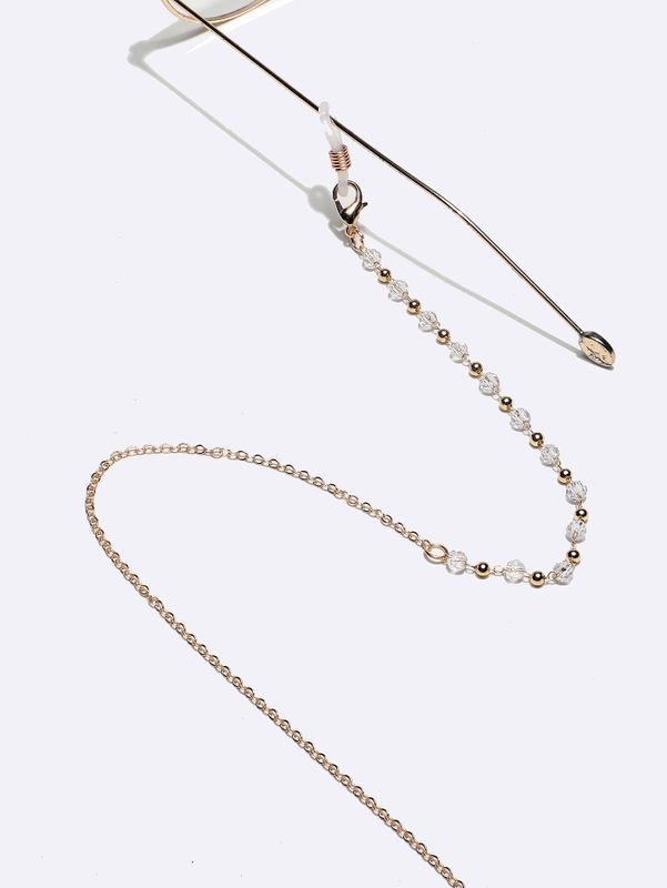 Großhandel Kristall Goldene Perlen Handgemachte Brillenkette Nihaojewelry
