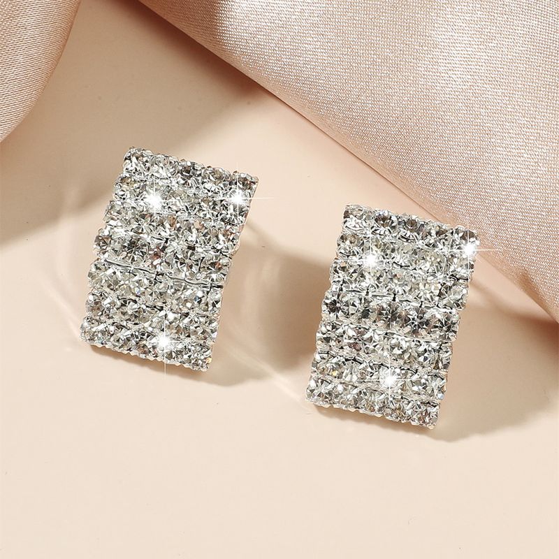 Boucles D'oreilles En Strass Carrés Géométriques Coréens En Gros Nihaojewelry