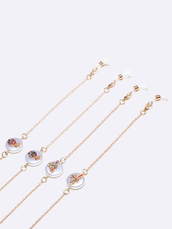 Simple Two-piece Pearl Pineapple Copper Glasses Chain Wholesale Nihaojewelry