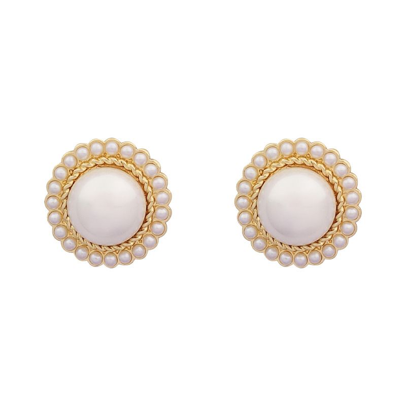 Vente En Gros Bijoux Boucles D&#39;oreilles Rondes En Perles Rétro Nihaojewelry