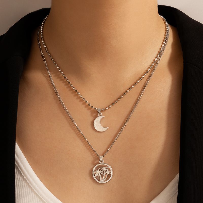 Mode Böhmischen Mond Kokospalme Mehrschichtige Halskette Großhandel Nihaojewelry