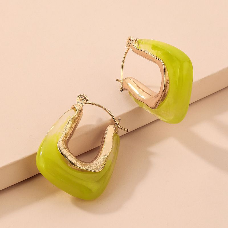 Fashion Candy Color U-shaped Resin Geometric Earrings Wholesale Nihaojewelry